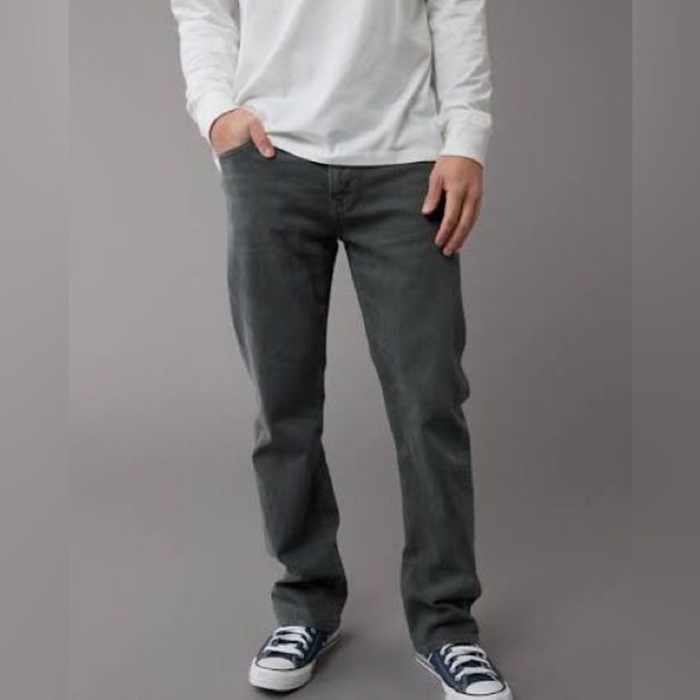 American Eagle Extreme Flex Jeans Gray Distressed Stretch 30 X 32 Actual 30 In - Picture 1 of 13